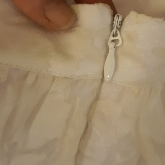 Bebe White Lace Fit & Flare Pleated Mini Skirt. - Picture 5 of 8